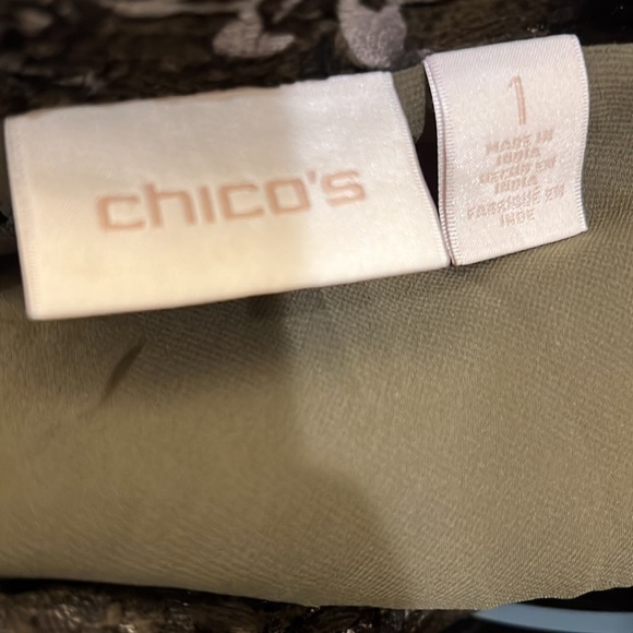 CHICO'S Floral Velvet Jacket Ambered Olive
Open Front size:1 - Picture 5 of 8